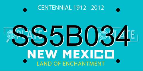 SS5B034 New Mexico License Plate