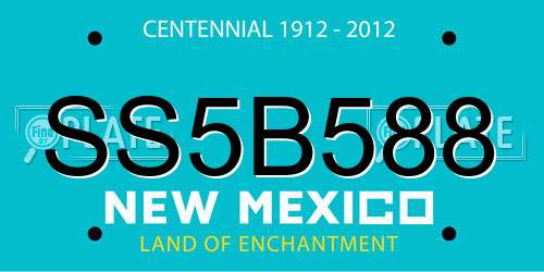 SS5B588 New Mexico License Plate