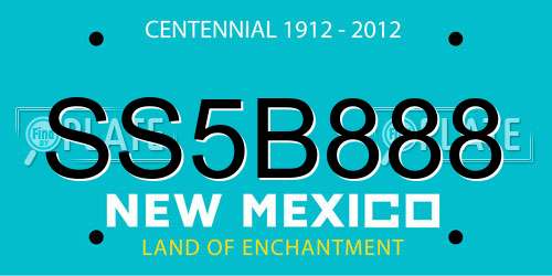 SS5B888 New Mexico License Plate