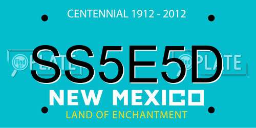 SS5E5D New Mexico License Plate