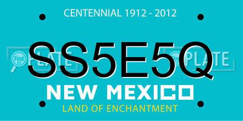 SS5E5Q New Mexico License Plate