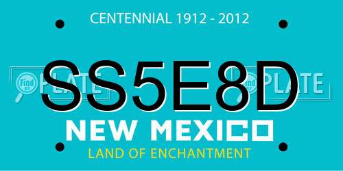 SS5E8D New Mexico License Plate