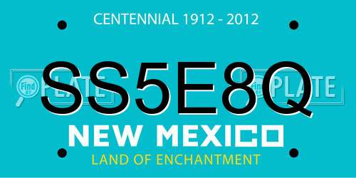 SS5E8Q New Mexico License Plate