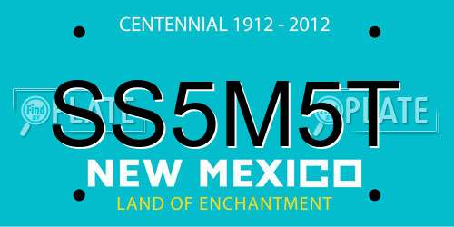 SS5M5T New Mexico License Plate