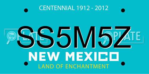 SS5M5Z New Mexico License Plate