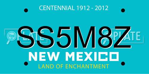 SS5M8Z New Mexico License Plate