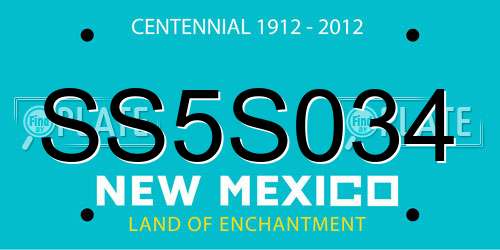 SS5S034 New Mexico License Plate