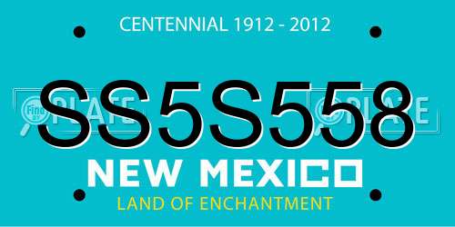 SS5S558 New Mexico License Plate