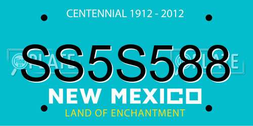 SS5S588 New Mexico License Plate