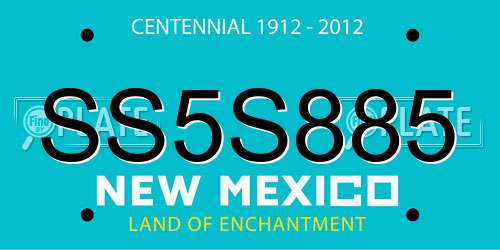 SS5S885 New Mexico License Plate