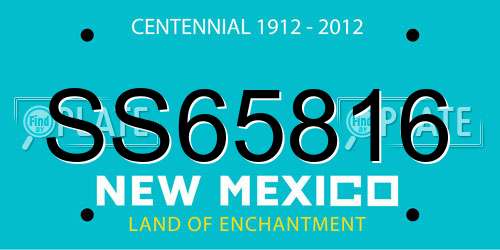 SS65816 New Mexico License Plate
