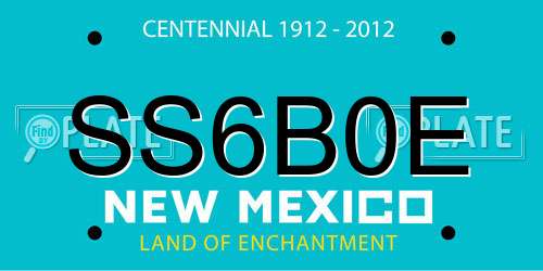 SS6B0E New Mexico License Plate