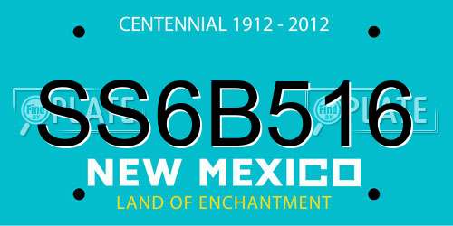 SS6B516 New Mexico License Plate