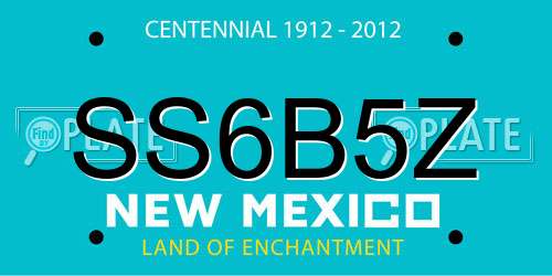 SS6B5Z New Mexico License Plate