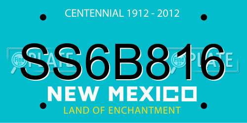 SS6B816 New Mexico License Plate