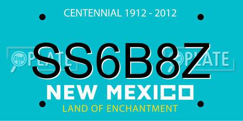 SS6B8Z New Mexico License Plate
