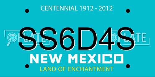 SS6D4S New Mexico License Plate
