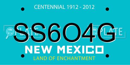 SS6O4G New Mexico License Plate