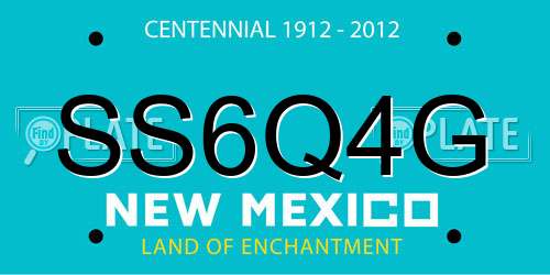 SS6Q4G New Mexico License Plate