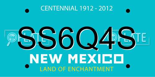 SS6Q4S New Mexico License Plate