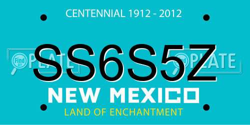 SS6S5Z New Mexico License Plate