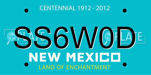 SS6W0D New Mexico License Plate