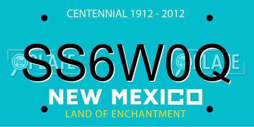 SS6W0Q New Mexico License Plate