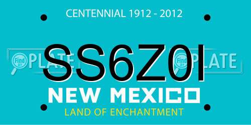 SS6Z0I New Mexico License Plate