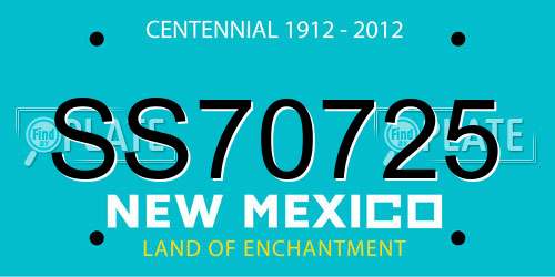 SS70725 New Mexico License Plate