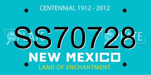 SS70728 New Mexico License Plate