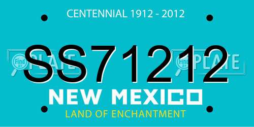 SS71212 New Mexico License Plate