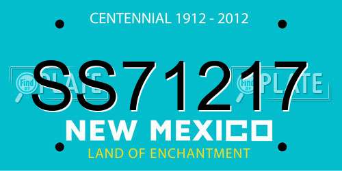 SS71217 New Mexico License Plate