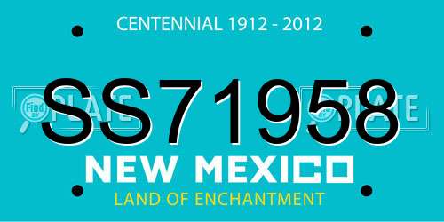 SS71958 New Mexico License Plate