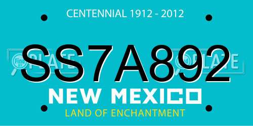 SS7A892 New Mexico License Plate