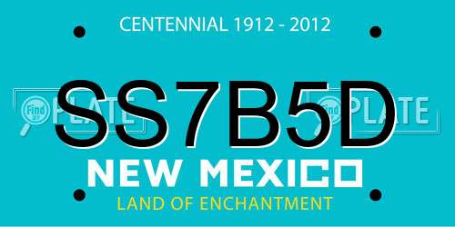 SS7B5D New Mexico License Plate