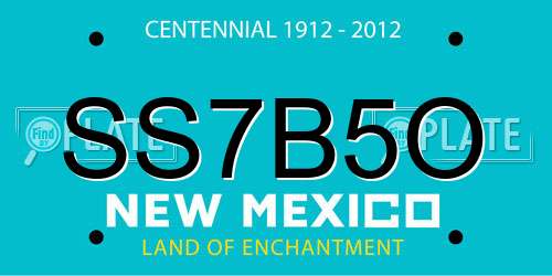 SS7B5O New Mexico License Plate