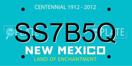 SS7B5Q New Mexico License Plate