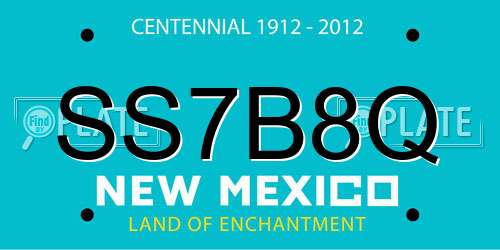 SS7B8Q New Mexico License Plate