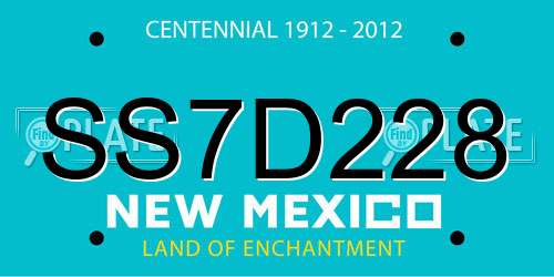 SS7D228 New Mexico License Plate