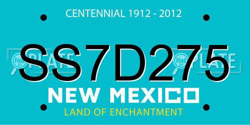 SS7D275 New Mexico License Plate