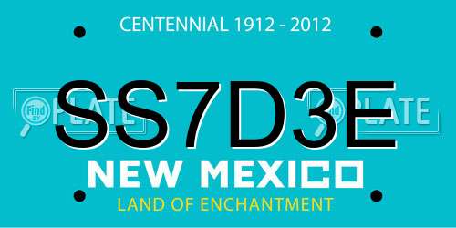 SS7D3E New Mexico License Plate