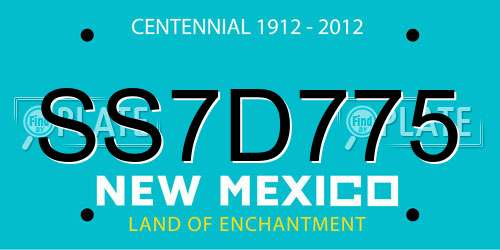 SS7D775 New Mexico License Plate