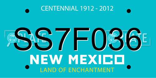 SS7F036 New Mexico License Plate