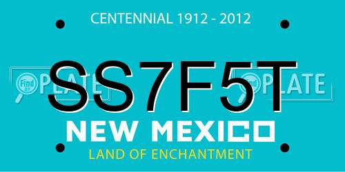SS7F5T New Mexico License Plate