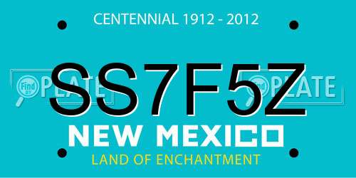 SS7F5Z New Mexico License Plate