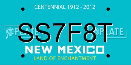 SS7F8T New Mexico License Plate