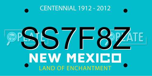 SS7F8Z New Mexico License Plate