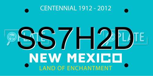 SS7H2D New Mexico License Plate