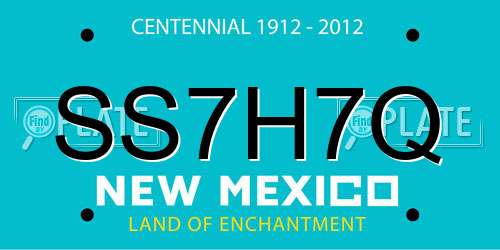 SS7H7Q New Mexico License Plate