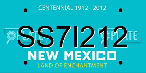 SS7I212 New Mexico License Plate